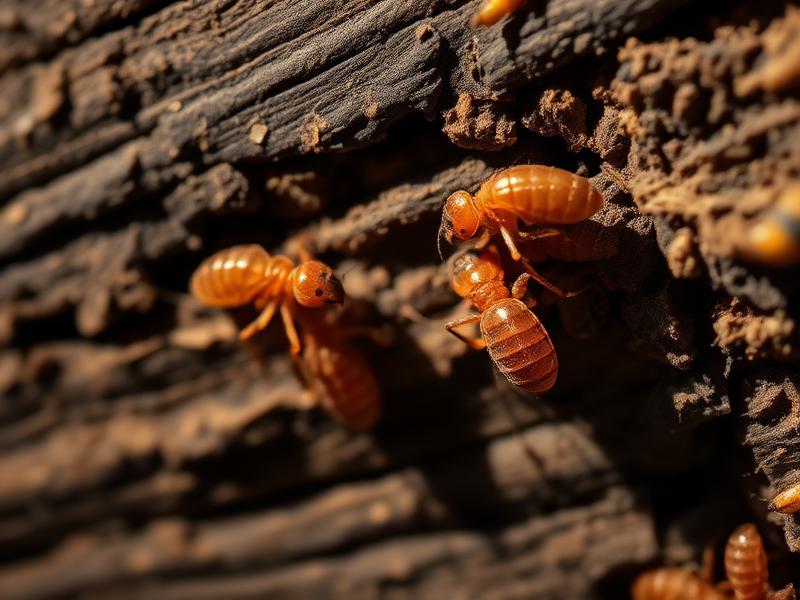 Termite inspection close-up of damaged timber